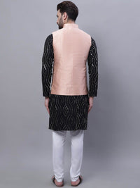 SOJANYA Lelaki Leheriya Sulam Kurta Kapas Tulen Labuci Dengan Churidar & Nehru Kurta