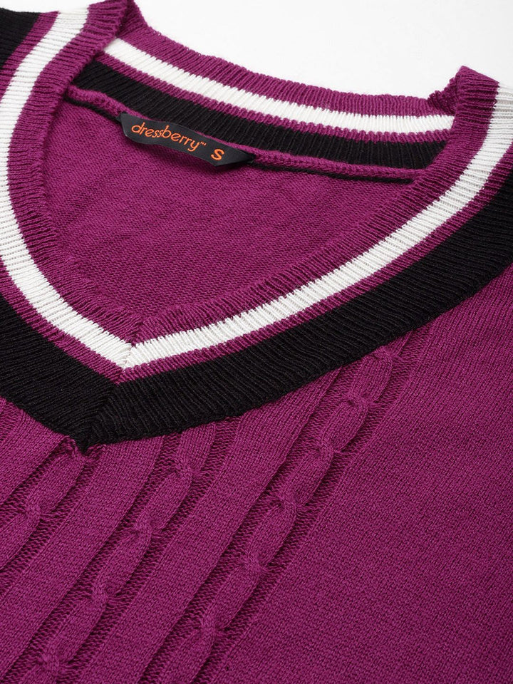 DressBerry Cable Knit Acrylic Poncho