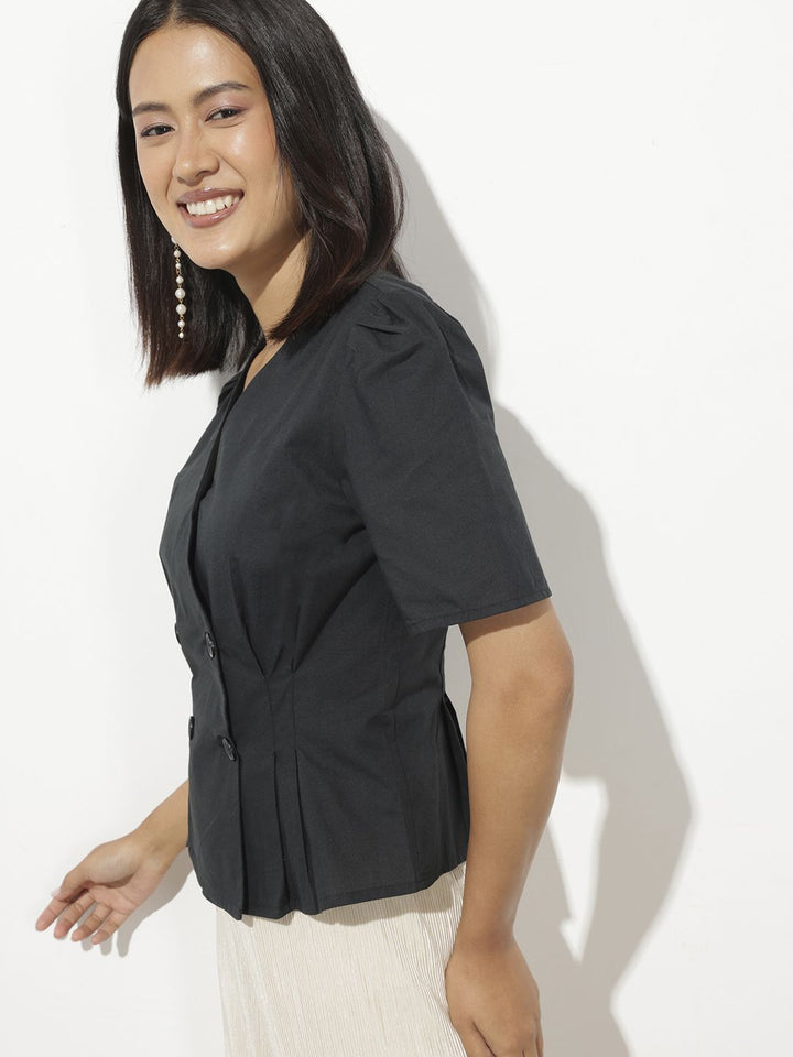 DressBerry 9 To 5 Edit Double Breasted Top