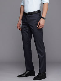 Raymond Men Textured Slim Fit Formal Trousers