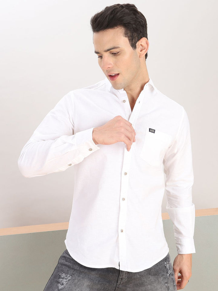 The Indian Garage Co Men White Casual Shirt