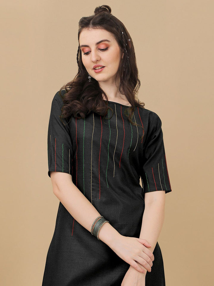 KALINI Striped Kurta with Trousers with Digital Print Dupatta