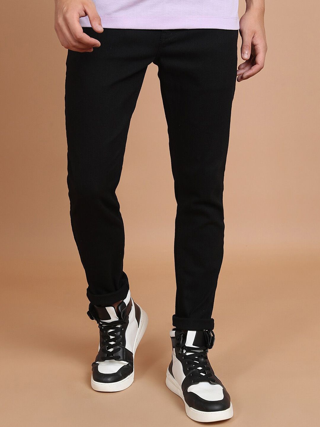 HIGHLANDER Men Black Slim Fit Mid-Rise Clean Look Stretchable Jeans