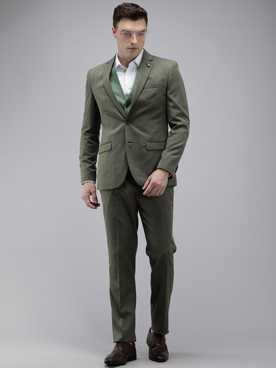 Park Avenue Super Slim Fit Notched Lapel Collar 3 Piece Party Suit
