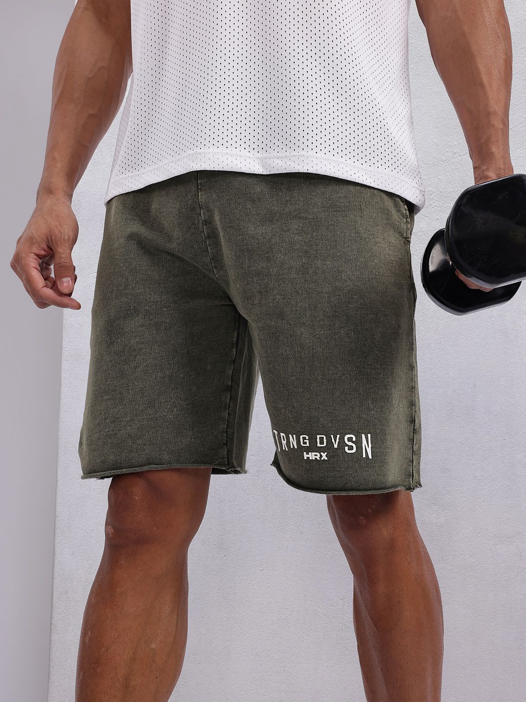 HRX by Hrithik Roshan Men Pure Cotton Washed Effect Training Shorts