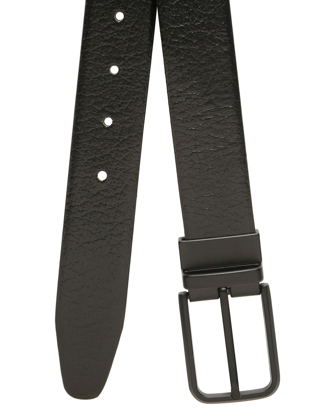 Teakwood Leathers Men Textured Leather Reversible Belt