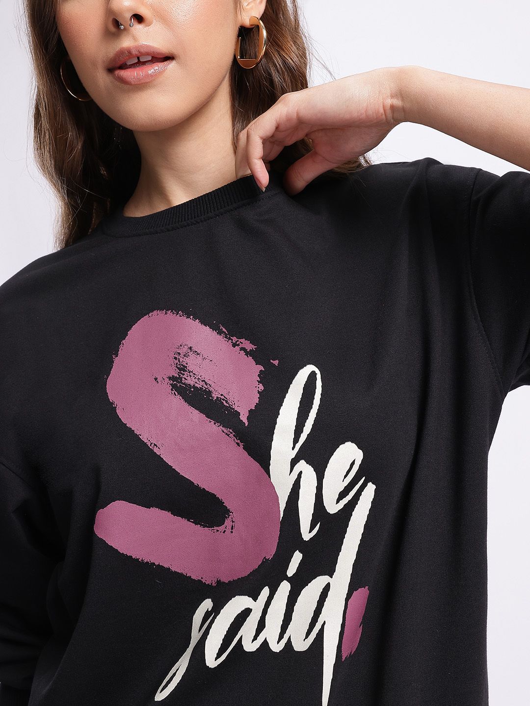DressBerry Sleek Streetwear Printed Sweatshirt