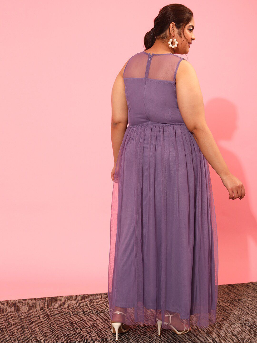CURVY STREET Net Sheath Maxi Dress