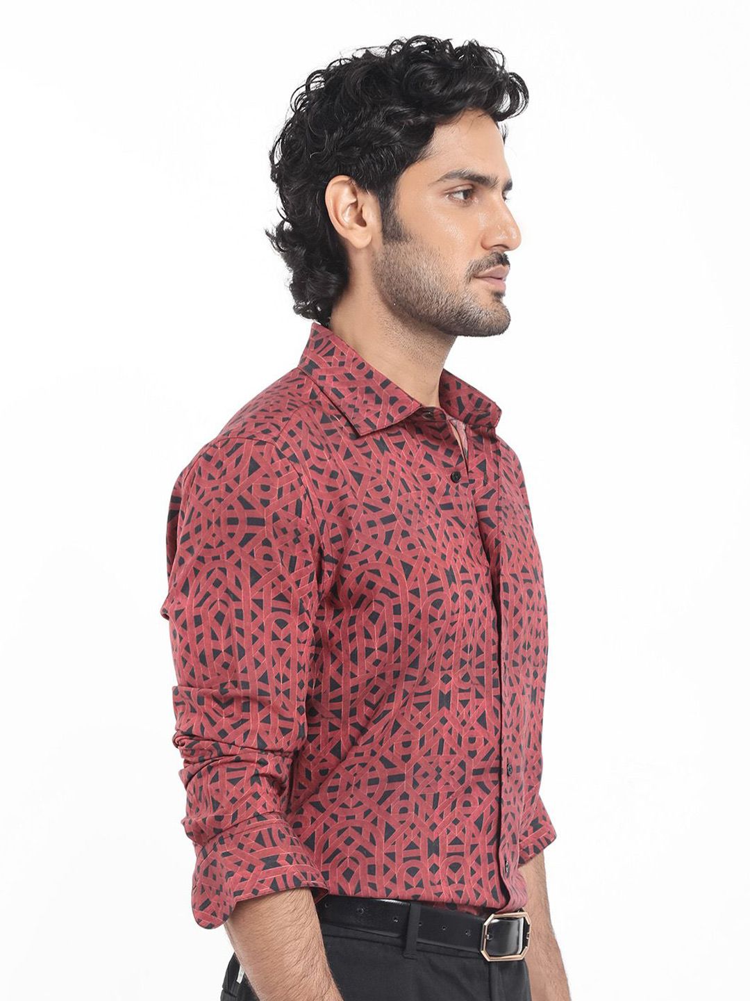 RARE RABBIT Men Betel Regular Fit Geometric Printed Shirt