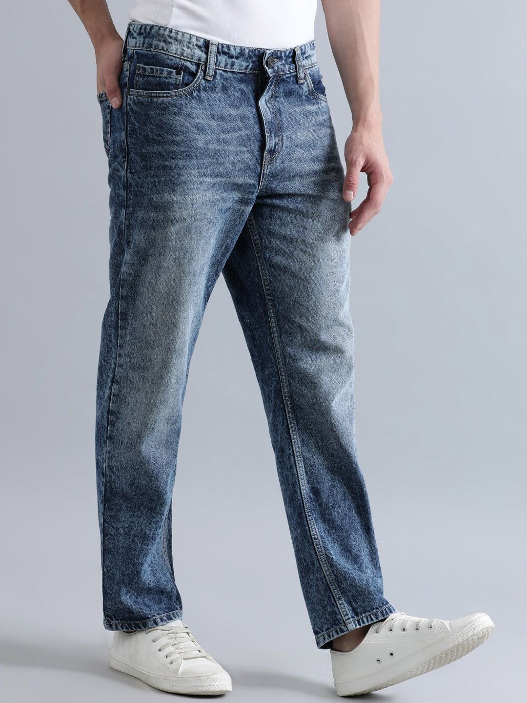 Bene Kleed Men Dark Shade Relaxed Fit Light Fade Jeans