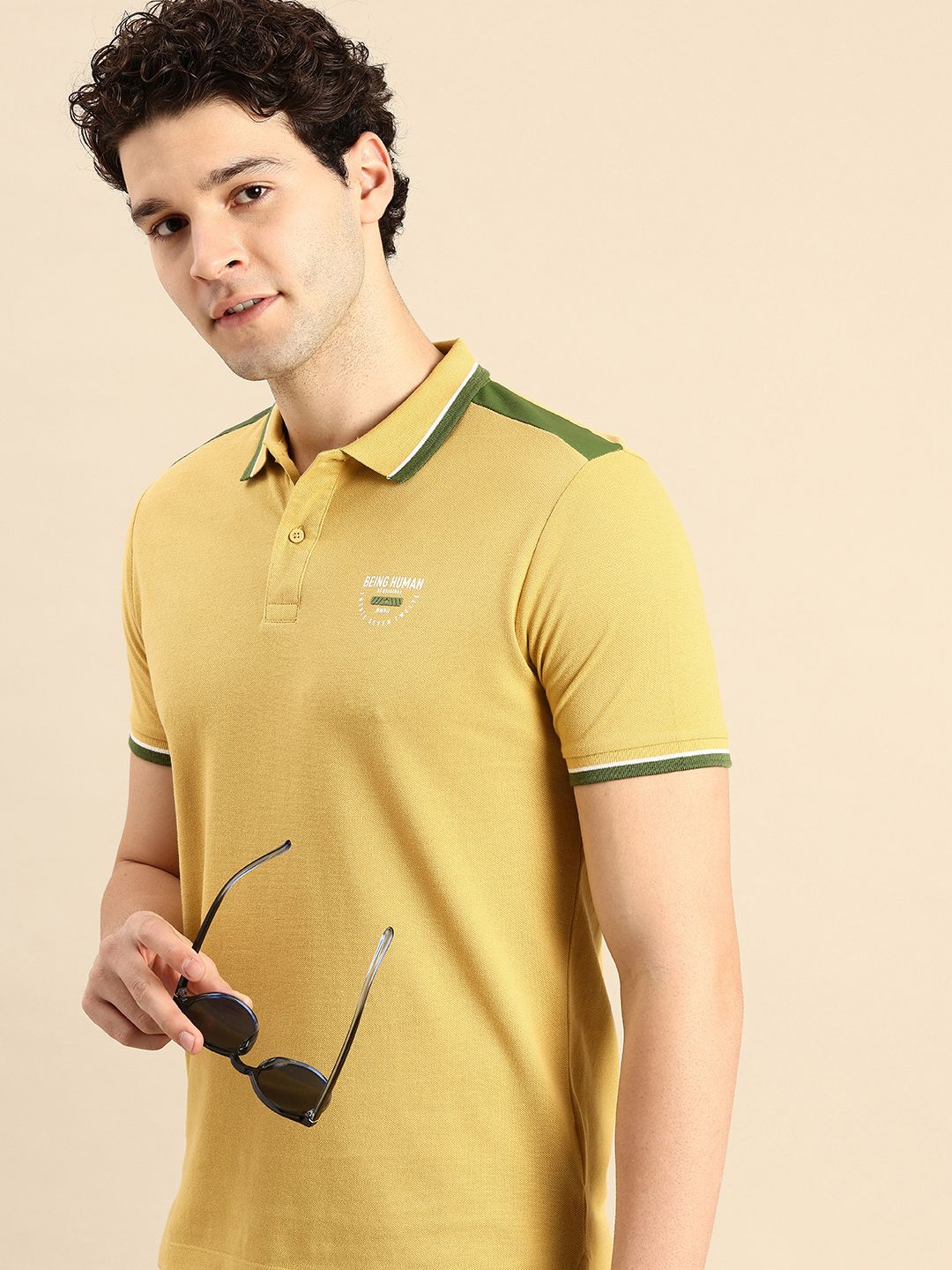 Being Human Polo Collar Pure Cotton T-shirt
