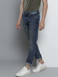 The Indian Garage Co Men Blue Slim Fit Light Fade Stretchable Jeans