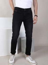 The Indian Garage Co Men Black Slim Fit Mid-Rise Clean Look Jeans