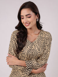 SANSKRUTIHOMES Printed V-Neck Pure Cotton Top With Trouser