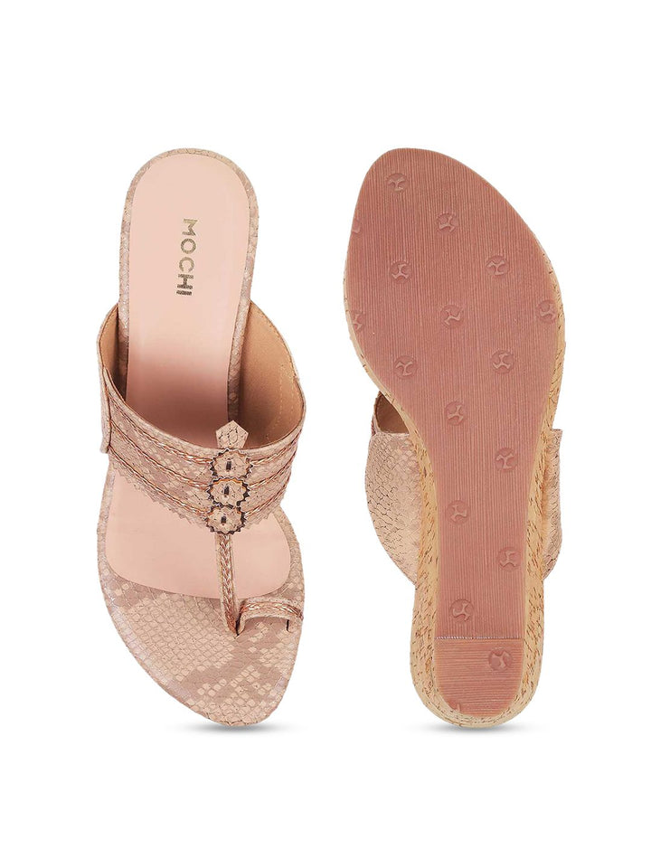 Mochi Embellished Open Toe Wedge Heels