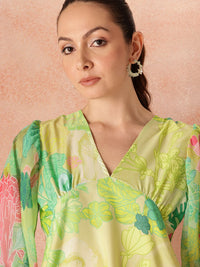all about you Floral Printed Empire Dress