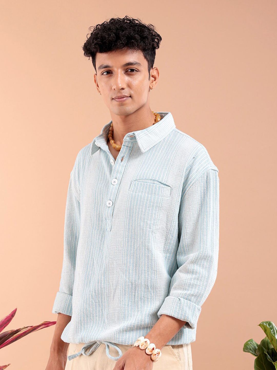 The Indian Garage Co Men Regular Fit Striped Resortwear Shirt