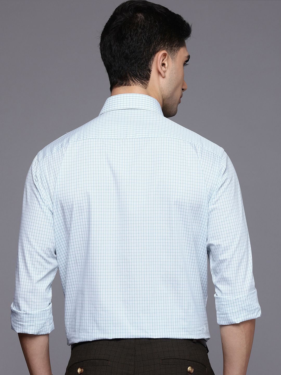 Raymond Slim Fit Checked Pure Cotton Formal Shirt