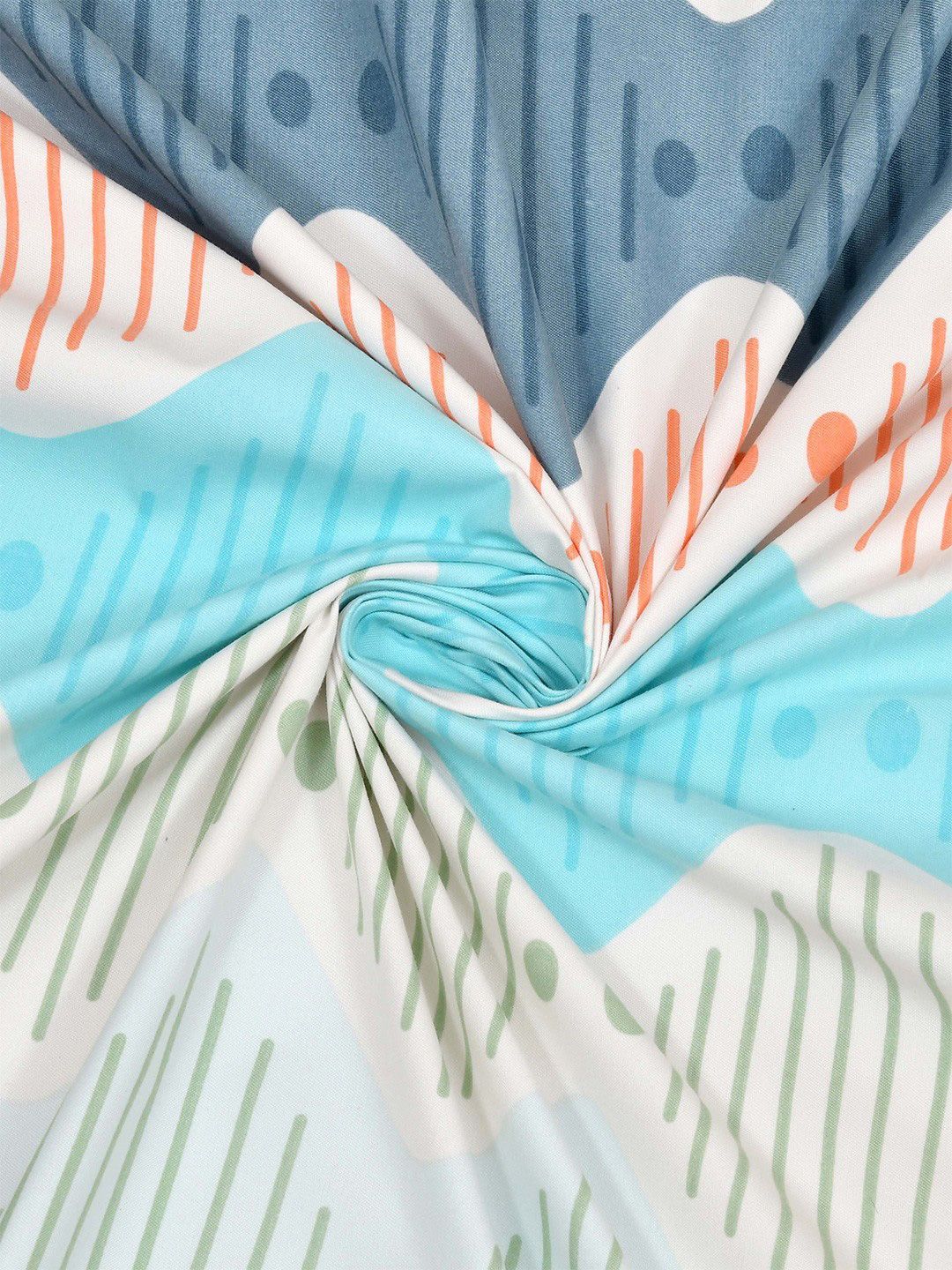 BOMBAY DYEING Multicoloured 144 TC Queen Bedsheet with 2 Pillow Covers