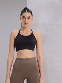 HRX by Hrithik Roshan Styled Back Lightly Padded Rapid-Dry Yoga Bra