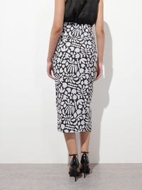 DressBerry Brushstroke Abstract Pencil Midi Skirt