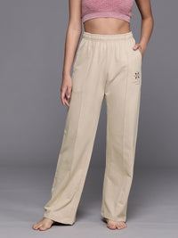 HRX by Hrithik Roshan Women Pure Cotton Flared Fit Yoga Track Pants