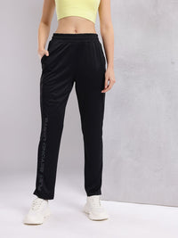 HRX by Hrithik Roshan Women Typography Detail Mid-Rise Running Track Pants