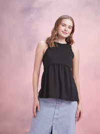 DressBerry Lace Inserts Detail Empire Top