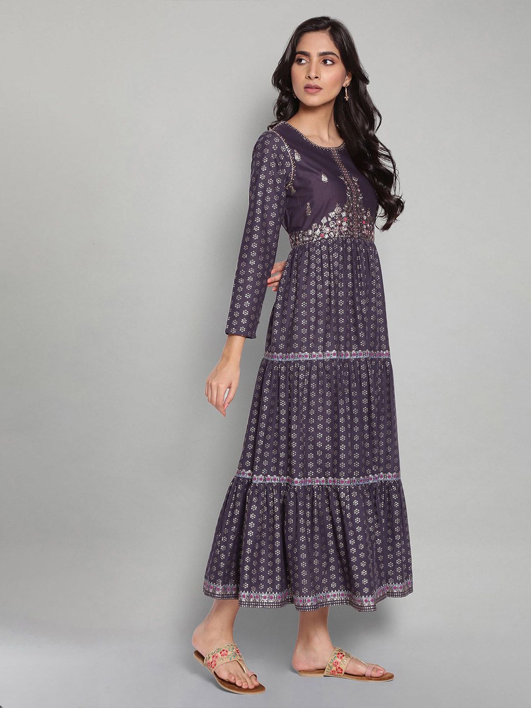 W Ethnic Motifs Maxi Cotton Dress