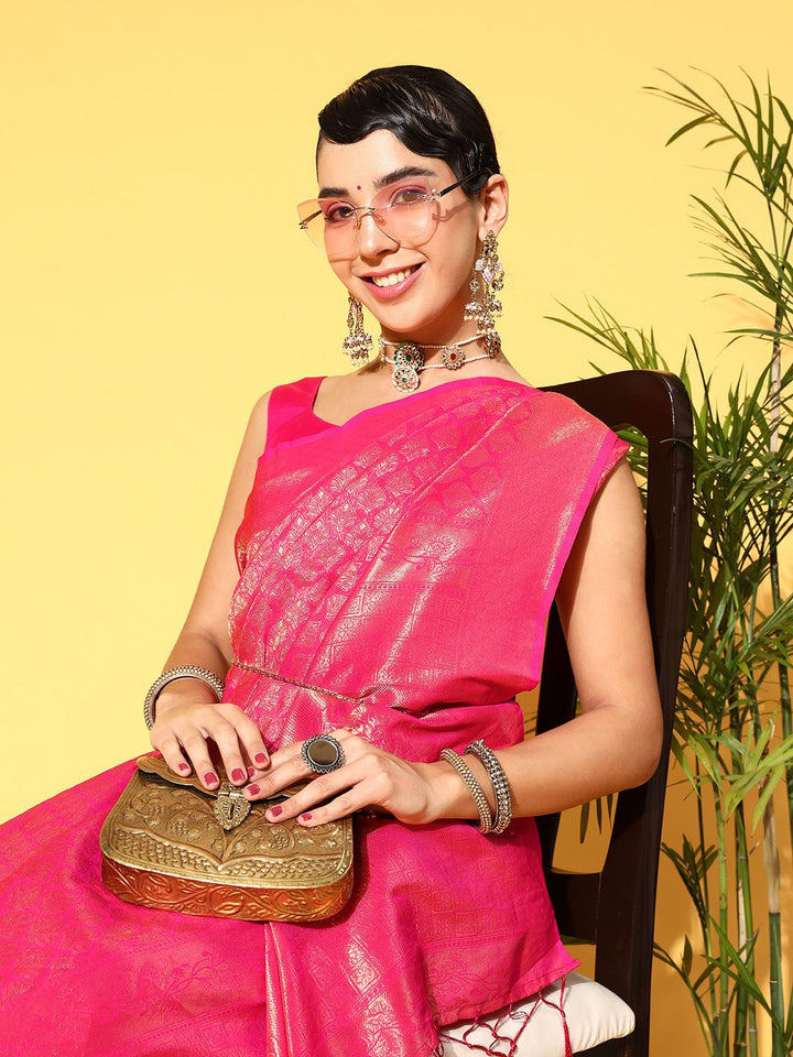Saree mall Ethnic Motifs Saree with Woven Design Border