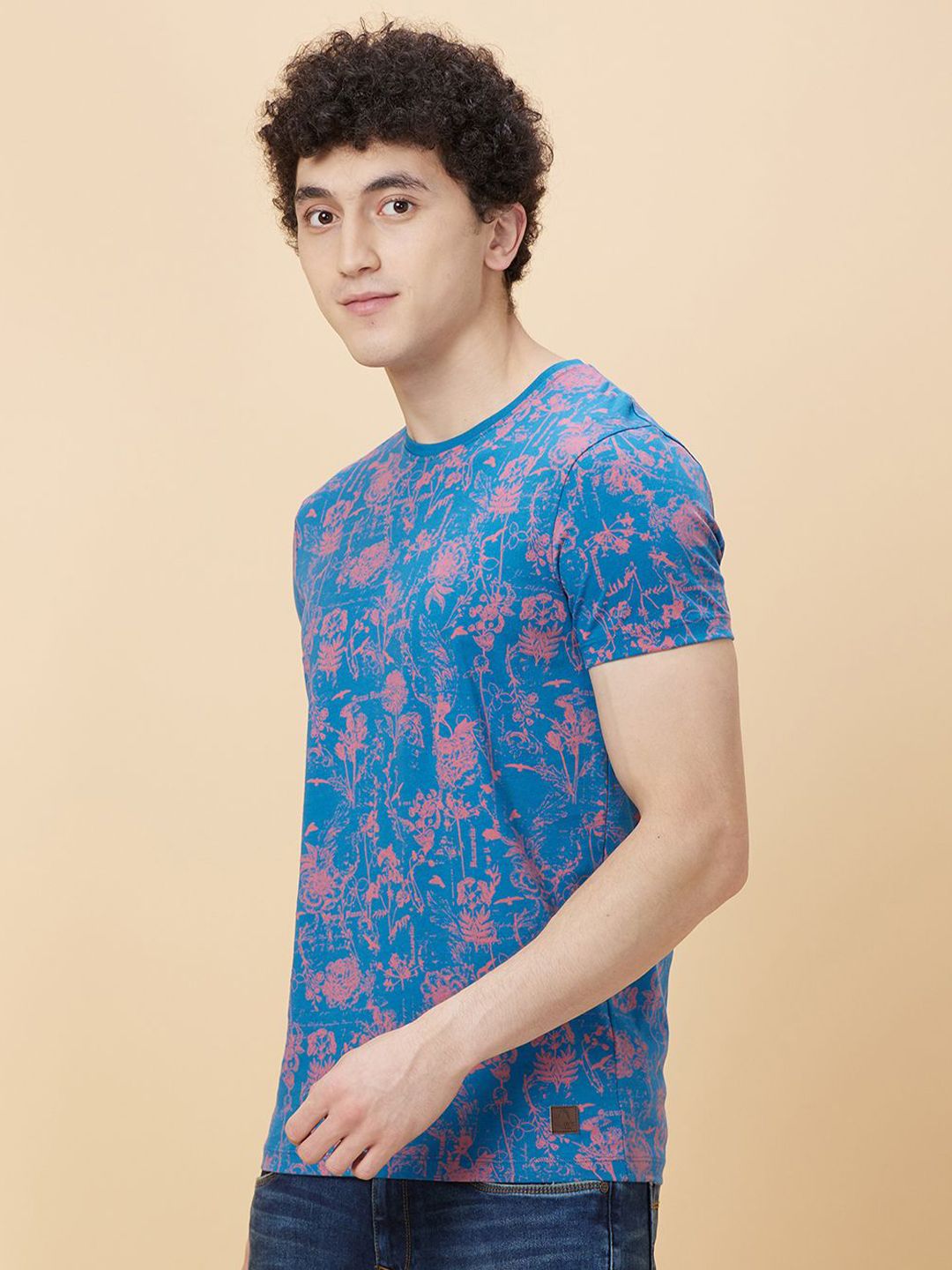 Being Human Men Round Neck Floral Printed T-shirt