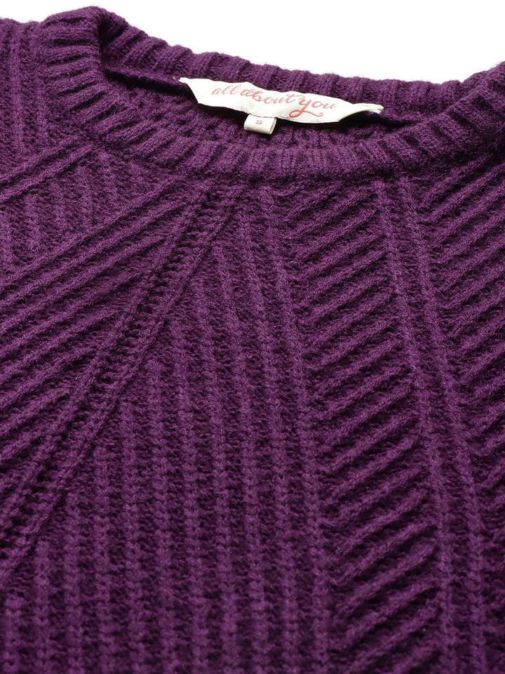 all about you Ribbed Acrylic Longline Pullover