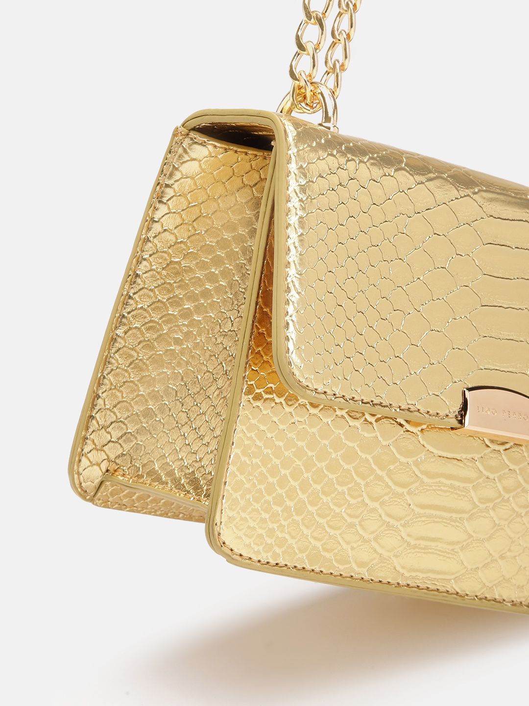 Lino Perros Snake Skin Textured Structured Sling Bag