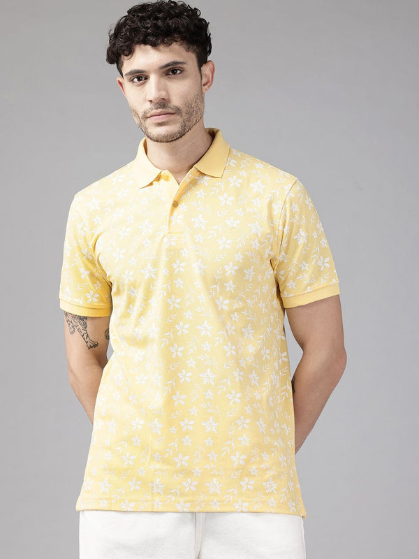 Park Avenue Floral Printed Polo Collar T-shirt