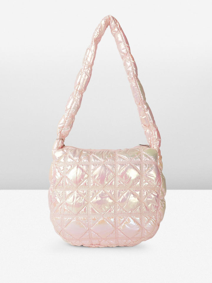 DressBerry Quilted Shoulder Bag with Iridescent Finish