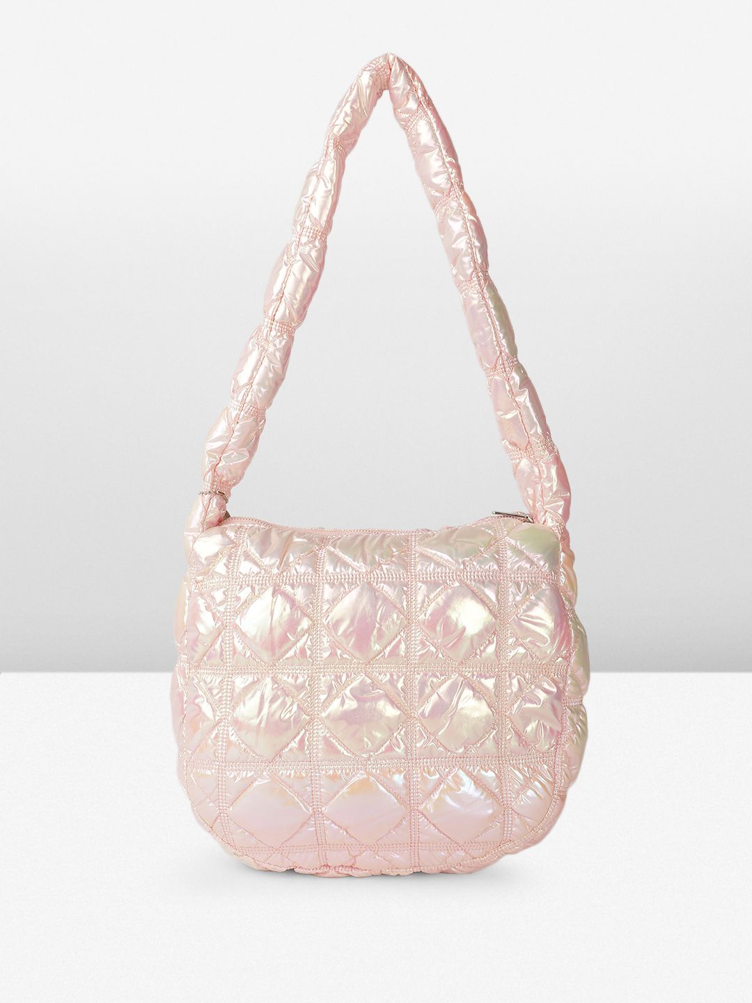 DressBerry Quilted Shoulder Bag with Iridescent Finish