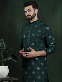 SOJANYA Geometric Embroidered Mandarin Collar Sequinned Straight Kurta