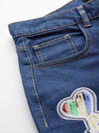 DressBerry Women Boyfriend Fit Embellished Jeans