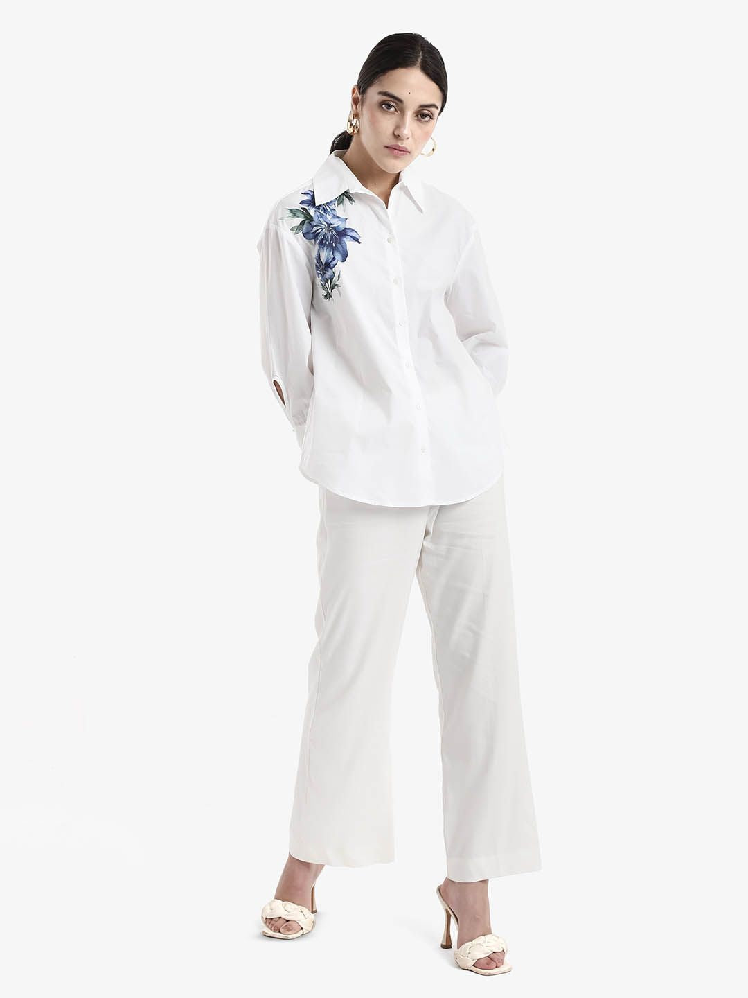 RAREISM Women Floral Printed Spread Collar Casual Shirt