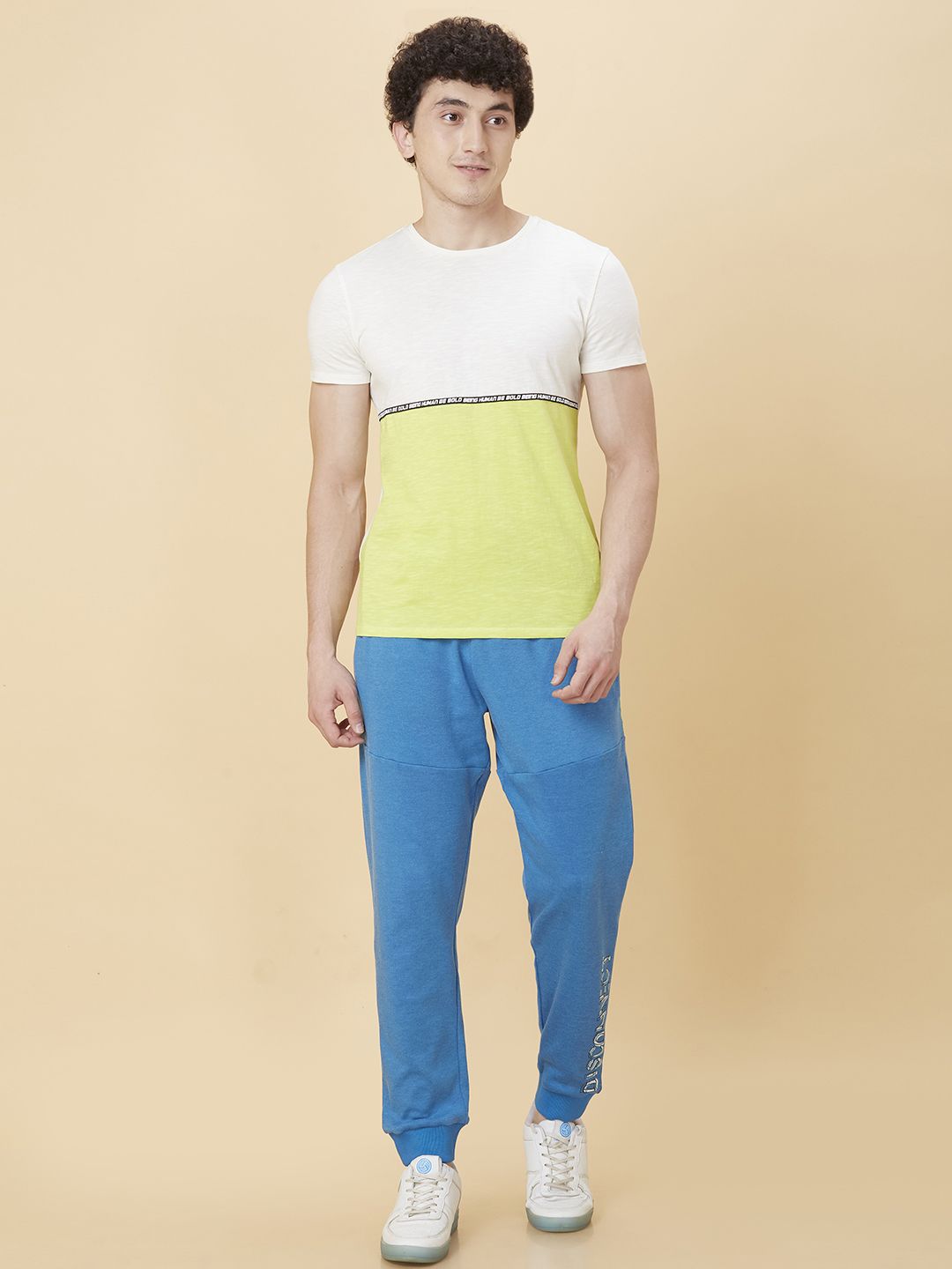 Being Human Men Round Neck Colourblocked T-shirt