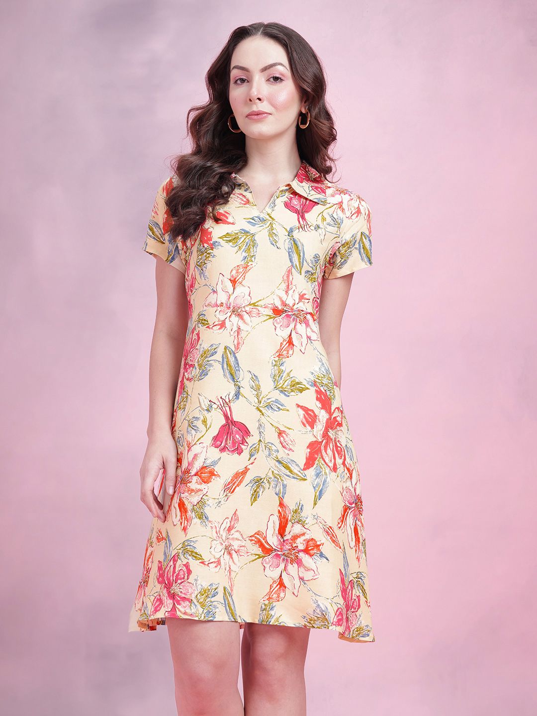DressBerry Floral Print A-Line Dress