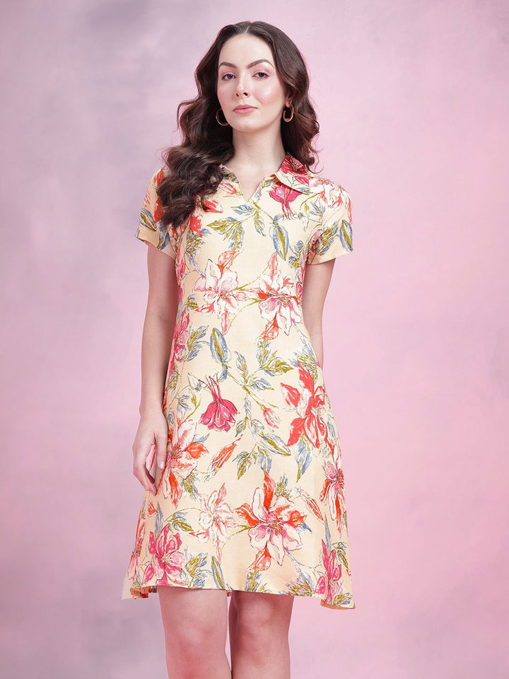 DressBerry Floral Print A-Line Dress