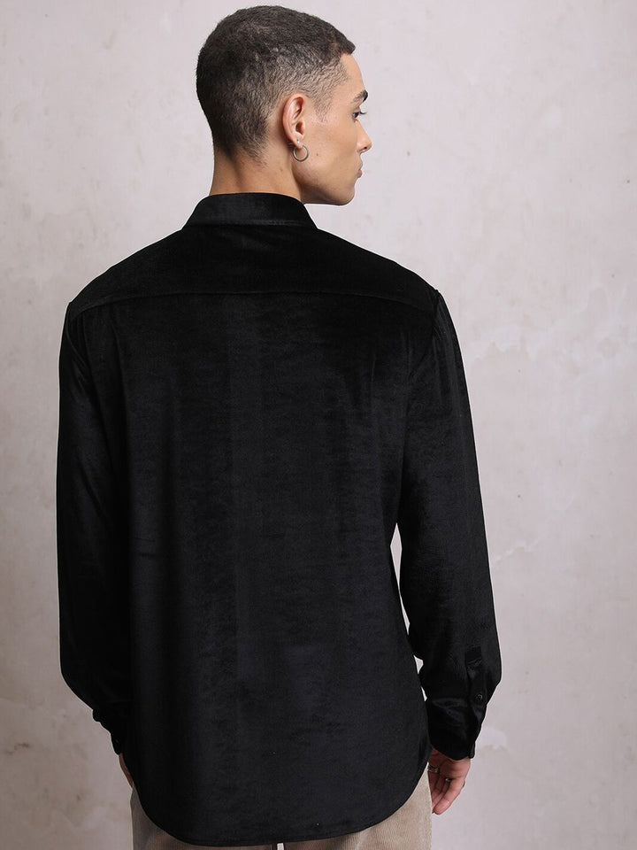 LOCOMOTIVE Velvet Textured Evening Casual Shirt