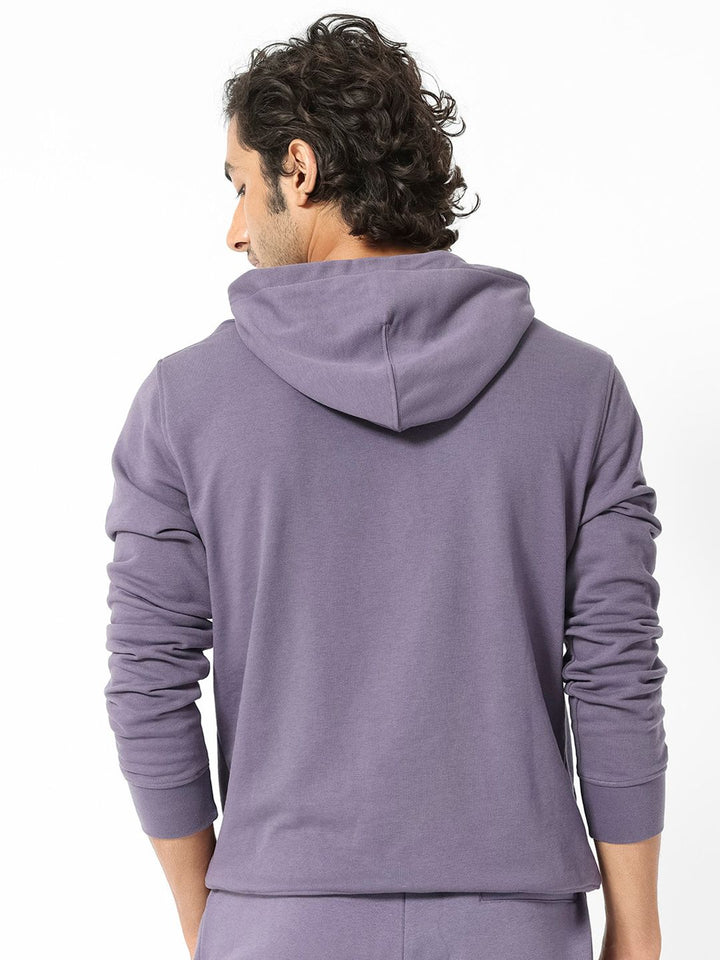 RARE RABBIT Men April Hooded Typography Printed Sweatshirt