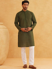 SOJANYA Geometric Embroidered Regular Pure Cotton Straight Kurta With Churidar