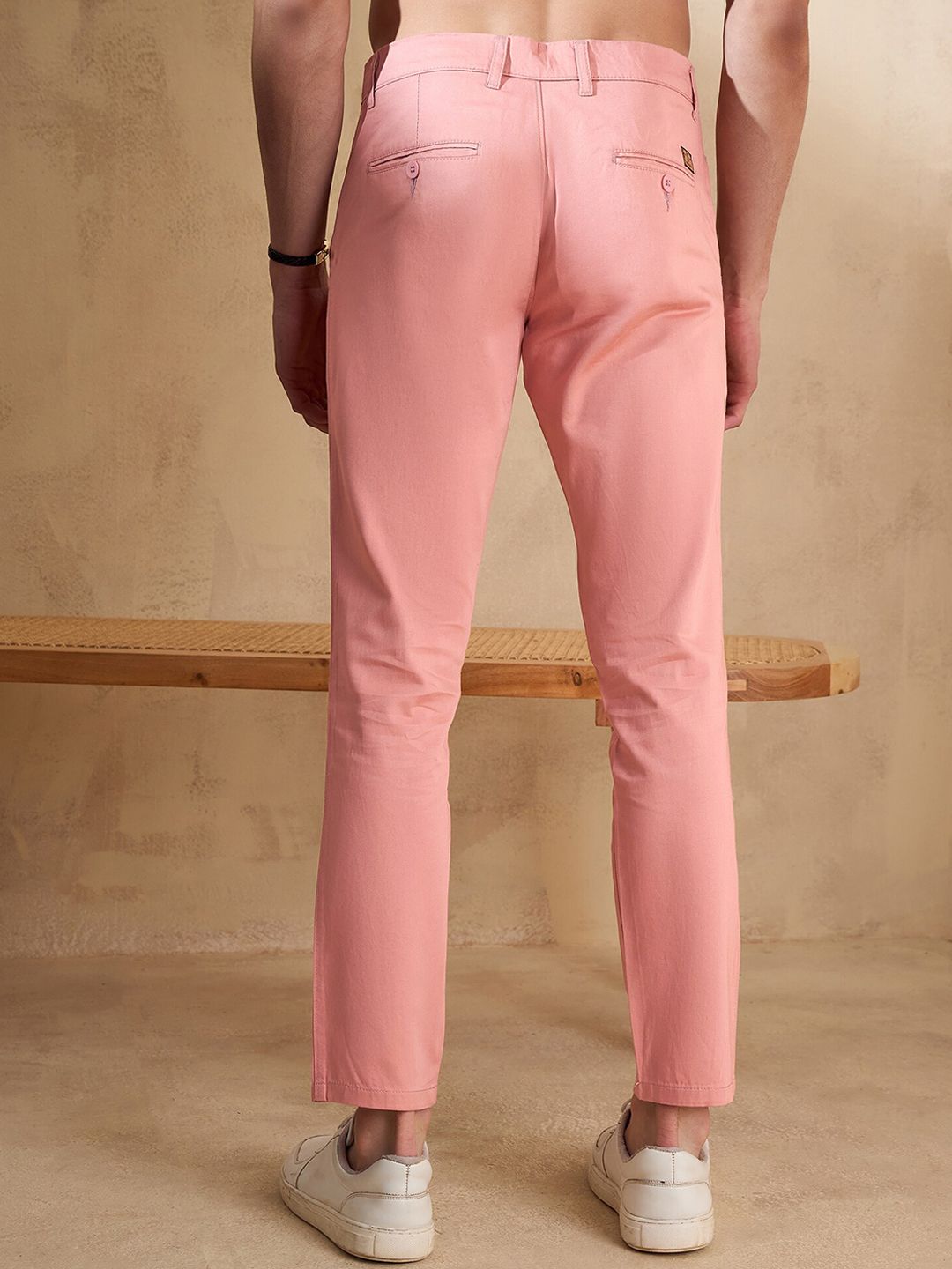 DENNISON Men Textured Relaxed Straight Fit Chinos