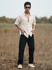 Powerlook Men Semi Sheer Oversized Casual Shirt