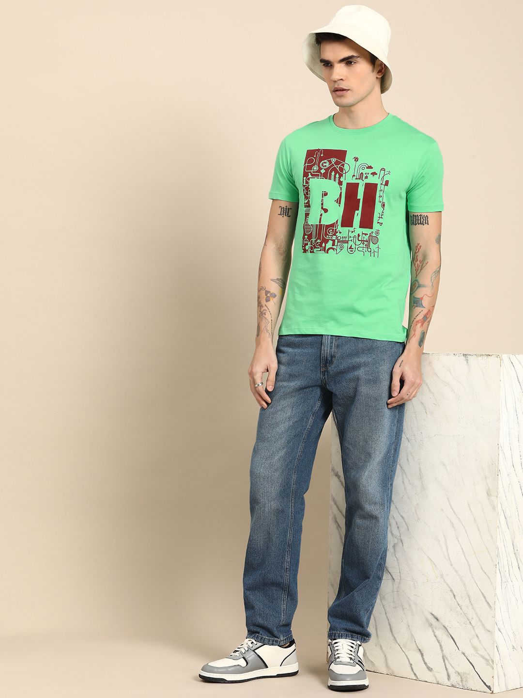 Being Human Pure Cotton Graphic Printed Casual T-shirt