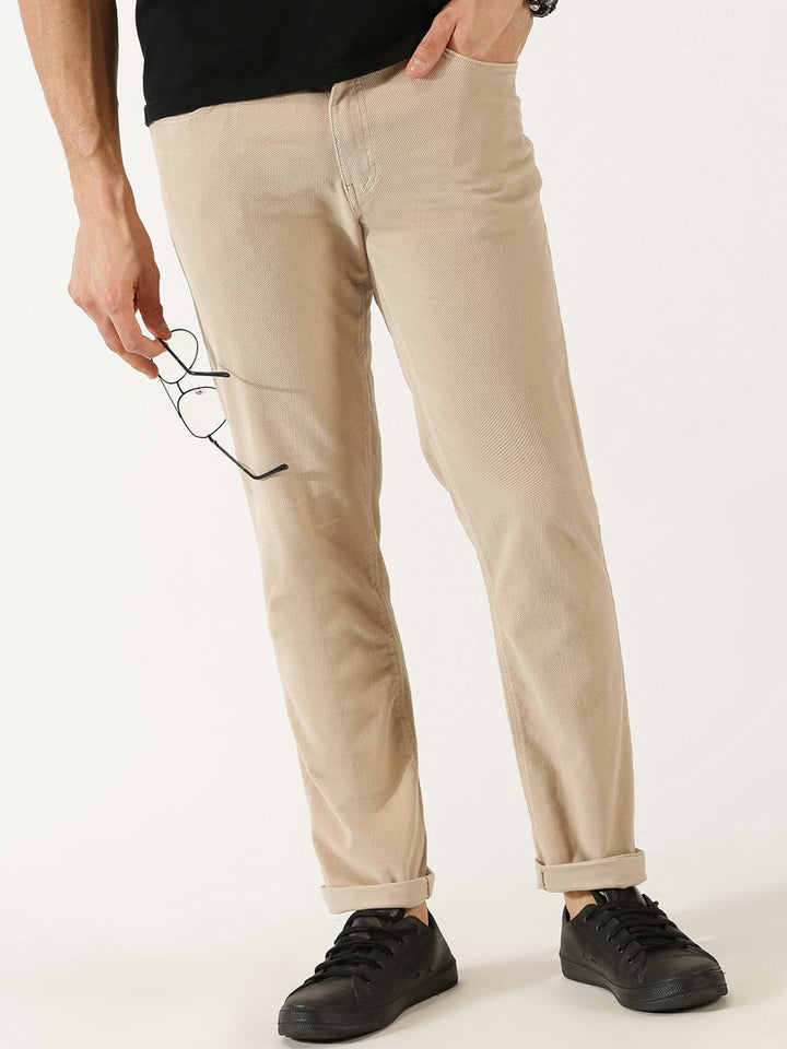 Thomas Scott  Men Regular Fit Corduroy Chinos Trousers