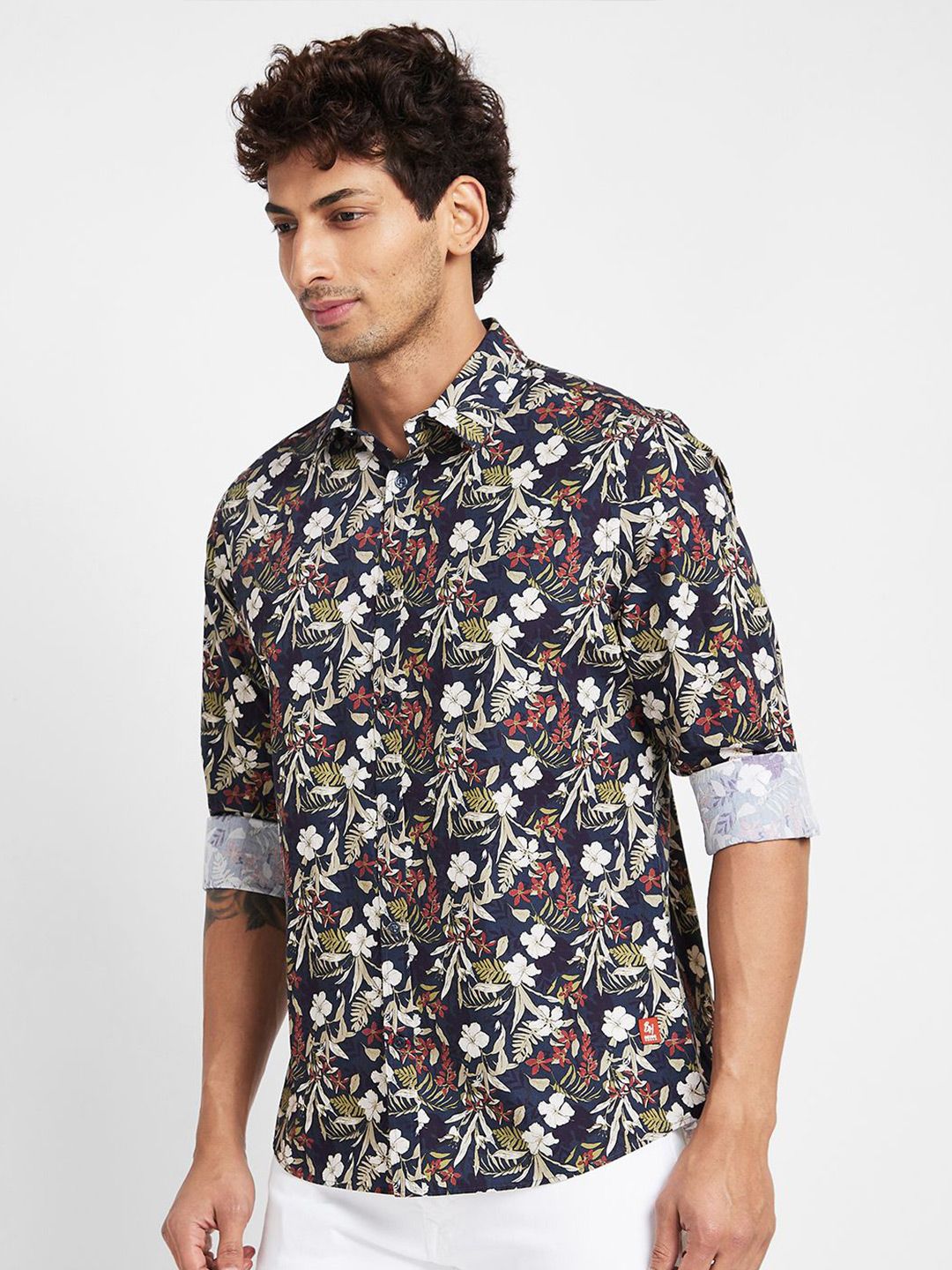 Being Human Men Slim Fit Floral Opaque Printed Casual Shirt